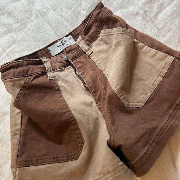 Hollister Brown Patchwork Cargo Shorts - Picture 3 of 5